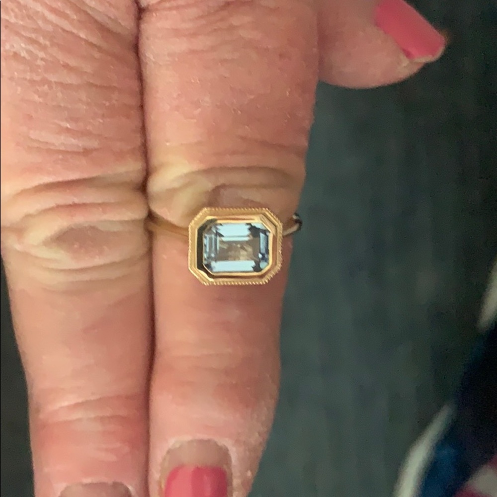 14 Ct Gold Aquamarine Ring